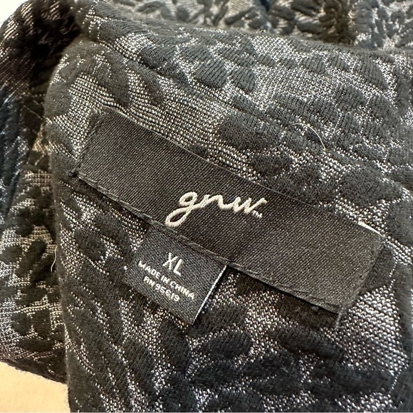 GNW Black Gray Jacket Open Front 3/4 Ruched Sleeve Size XL B34#56 - Picture 6 of 9